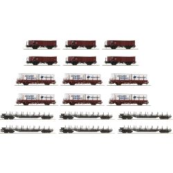 6600335 H0 18er Display Rangierbahnhof offene Güterwagen, DB, Ep. IV