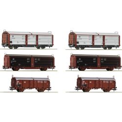 6600339 H0 6er Display Rangierbahnhof Schiebedach-/-wandwagen, DB, Ep. IV