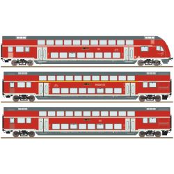 6210248 H0 3er Set Doppelstockwagen RE2, DB AG, Ep. VI, DCC