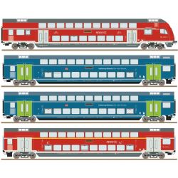 6210250 H0 4er Set Doppelstockwagen NAH.SH, DB AG, Ep. VI, DCC