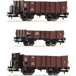 6600250 H0 3er Set offene Güterwagen, ÖBB, Ep. III-IV