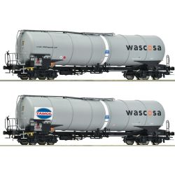 6600232 H0 2er Set Kesselwagen Zacns, Wascosa/Tamoil, Ep. VI