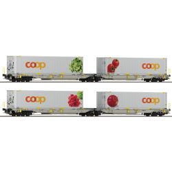 6600322 H0 2er Set Doppeltaschenwagen T2000 + Coop, Ep. VI, Set 1