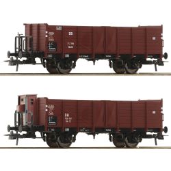 6600267 H0 2er Set offene Güterwagen Omm 12, DB, Ep. III