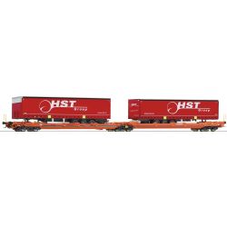 6600260 H0 Doppeltaschenwagen T3000e, Wascosa, Ep. VI, + HST Trailer