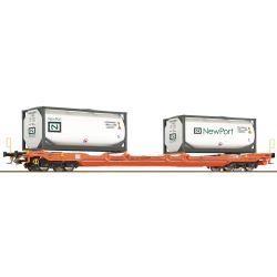 6600275 H0 Taschenwagen T5, Wascosa, Ep. VI, + NewPort Tankcontainer