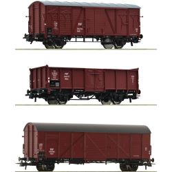 6600273 H0 3er Set Güterwagen, PKP, Ep. III