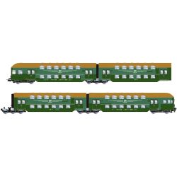 HR4424 H0 Doppelstockzug, 4-teilig, DR, Ep. IV 'Flickenlackierung'