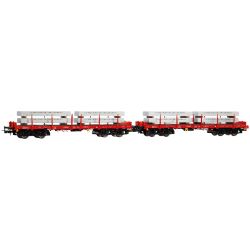 HR6702 H0 2er Set Rungenwagen Rmms mit Aluminiumblöcken, DB AG, Ep. VI