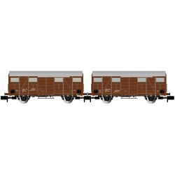 HN6715 N 2er Set gedeckte Güterwagen, FS, Ep. IV