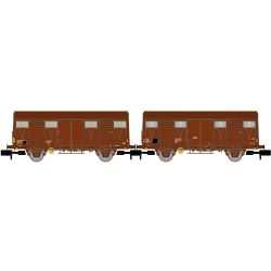 HN6717 N 2er Set gedeckte Güterwagen Gs, SNCF, Ep. IV