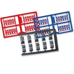 1109 H0 Schrankenzaun blau/rot