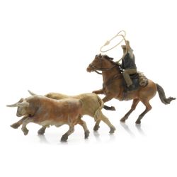 5870170 H0 Cowboy fängt Longhorns mit dem Lasso