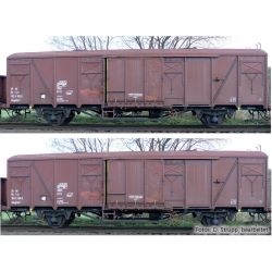 70089 H0 2er Set gedeckte Güterwagen Gbgkks, CSD, Ep. IV