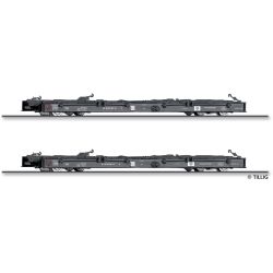 15975 H0m 2er Set Schmalspur-Rollwagen Rf4, DR, Ep. III