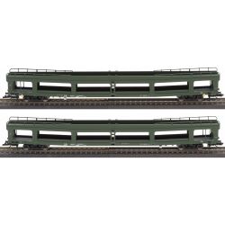 Tillig 01135 TT 2er Set Autotransportwagen Ddm, DR, Ep. IV