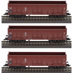 Tillig 01141 TT 3er Set offene Güterwagen Oor, DR, Ep. III