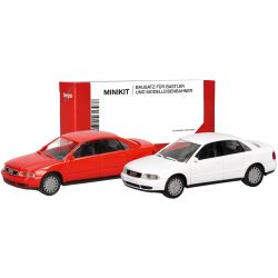 014380 H0 MiniKit: Audi A4 Limousine, weiß und rot
