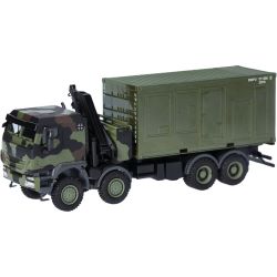 747288-002 H0 Iveco Trakker 8x8 LKW mit Kran 20 ft. Container "Bundeswehr"