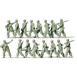 Preiser 16625 H0 Fallschirmjäger im Marsch, 16 unbemalte Figuren