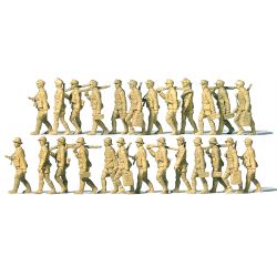 Preiser 16626 H0 Deutsches Afrika Korps im Marsch, 24 unbemalte Figuren
