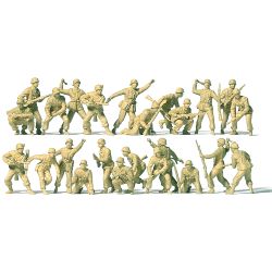 Preiser 16627 H0 Deutsches Afrika Korps im Gefecht, 24 unbemalte Figuren