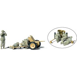 Preiser 16628 H0 Fallschirmjäger mit 3,7cm PAK, unbemalt