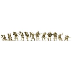 Preiser 72548 US-Luftlandetruppen, D-Day 1944, 12 unbemalte Figuren (1:72)