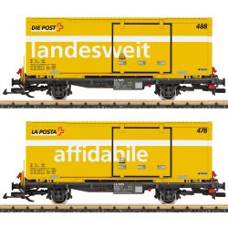 45886 G 2er Set Containerwagen Post, RhB, Ep. VI