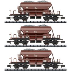 Minitrix 15465 N 3er Set Dienstgüterschotterwagen Ba 266, DB, Ep.IV