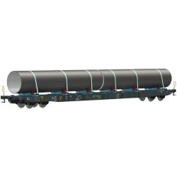 igra 96010110 H0 Flachwagen Sggnss, MFD Rail, mit Rohren