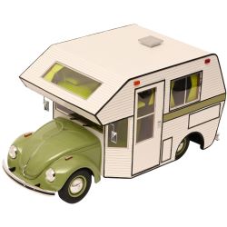 18U00185 VW Beetle 1960 Motorhome, green (1:18)