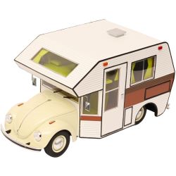 18U00186 VW Beetle 1960 Motorhome, beige (1:18)