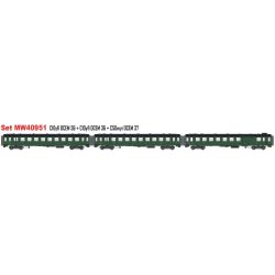 MW40951 H0 3er Set Personenwagen OCEM, SNCF, Ep. IIIa
