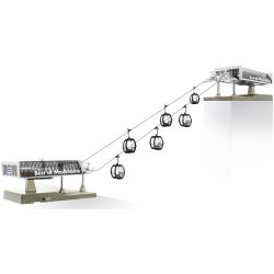 JC82491 H0 Seilbahn D-Line Flying Mozart + 6 Omega V Gondeln