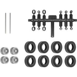 8439 H0 Nachrüst-Set Gummireifen für kibri Anhänger und Auflieger, Zwilling