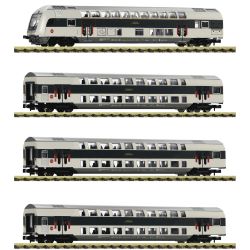 6270130 N 4er Set Doppelstockwagen DSB Ep.VI DCC