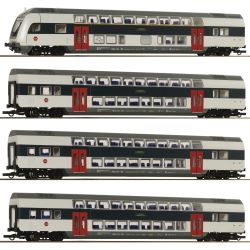 6210308 H0 4er Set Doppelstockwagen DSB Ep.VI DCC