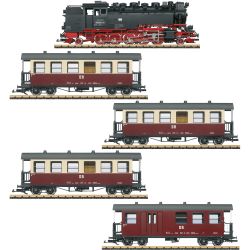 LGB 26818 Dampflok + 3x 37736 Personenwagen + 37712 Gepäckwagen