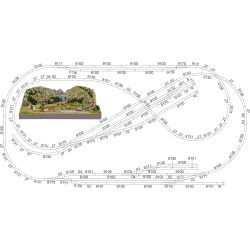 Fleischmann piccolo Gleis Set mit Bettung für Noch Easy-Track Albulabahn