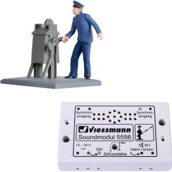 Viessmann 1550 Schrankenwärter, bewegt + 5556 Soundmodul