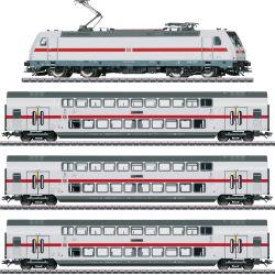 Märklin 37449 Elektrolokomotive + 43486 + 43490 Doppelstock-Mittelwagen SET