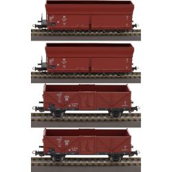 Piko 4er Güterwagenset 2x 54864 + 2x 54246 OOt47, Ommu44 DR, Ep. III