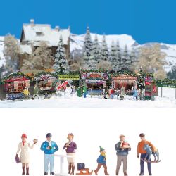 1059 Weihnachtsmarkt + 15926 Weihnachtsmarkt, 6 Figuren und Zubehör