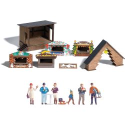 1183 Wald-Weihnachtsmarkt + 15926 Weihnachtsmarkt + 6 Figuren + Zubehör