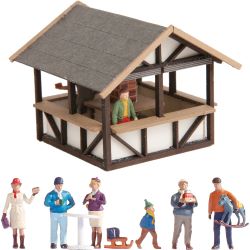 14393 Glühweinstand + 15926 Weihnachtsmarkt + 6 Figuren + Zubehör