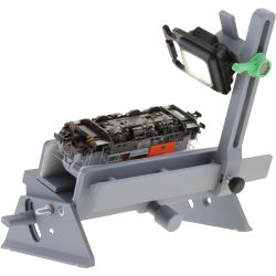 Lokliege mit Adapter zur elektrischen Testung + Arbeitsleuchte