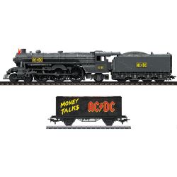 Märklin 39966 AC/DC H0 Schlepptender-Dampflok Black Ice + 44832 „Moneytalks“