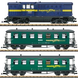 LGB 26451 G Diesellok L45H-083, SDG + 36370 + 36363 Bistrowagen