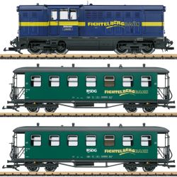 LGB 26451 G Diesellok L45H-083, SDG, + 2x 36370 Personenwagen